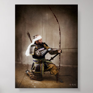 Japanese Samurai in Armour with Bow Poster