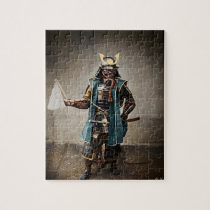 Japanese Samurai in Commander Armour Jigsaw Puzzle