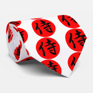 Japanese Samurai Kanji Symbol Tie