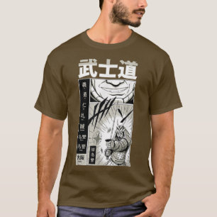 Japanese Samurai Manga Warrior Fighting Shuriken W T-Shirt