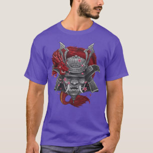 Japanese Samurai Mask Dragon with cherry blossom p T-Shirt
