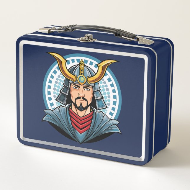 Japanese samurai metal lunch box (Front)