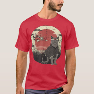 Japanese Samurai Ninja Cat Kawaii Ninja Black cat T-Shirt