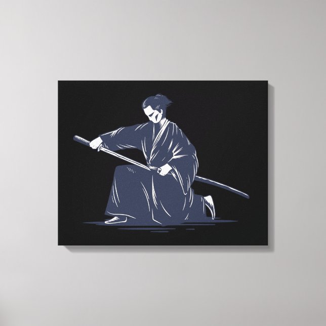  Japanese Samurai Painting Canvas Print (Front)