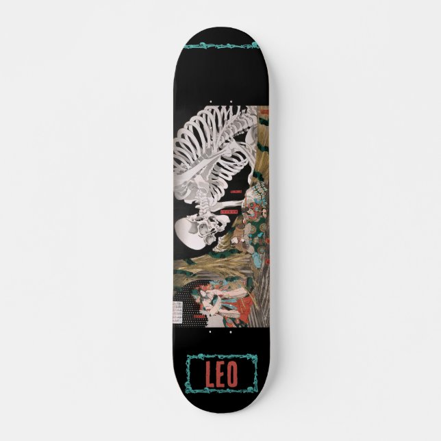 Japanese Samurai Skeleton Personalised Skateboard (Front)