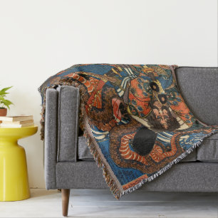 JAPANESE SAMURAI THROW BLANKET