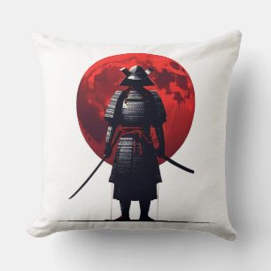 Japanese Samurai Throw Pillow