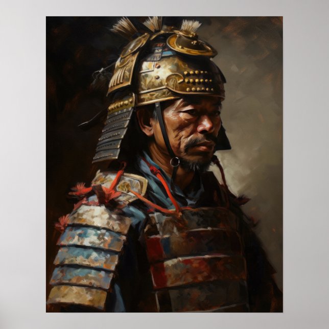 Japanese Samurai Warrior Art Print Poster (Front)