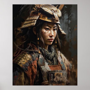 Japanese Samurai Warrior Art Print Poster
