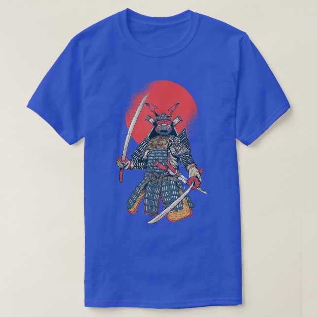 Japanese Samurai Warrior Illustration Sunset (2) T-Shirt (Design Front)