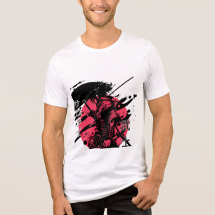 Japanese Samurai Warrior Red Sun Kanji Graphic Tri-Blend Shirt