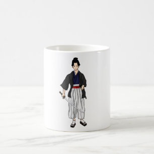 Japanese Samurai Warrior with Katana Sword Coffee Mug