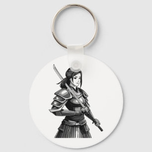 Japanese samurai warrior - woman keychain