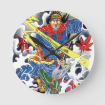 Japanese Samurai with Spear tattoo design