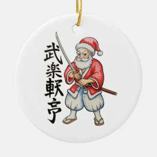 Japanese Santa Samurai Christmas Xmas Holiday Ceramic Ornament