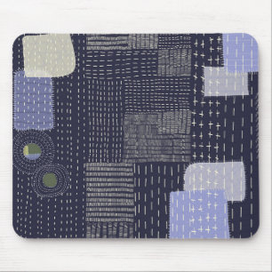 Japanese sashiko stiches resembling pattern mouse pad