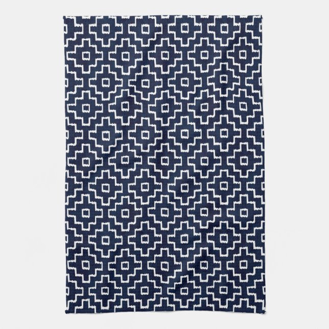Japanese Sashiko Textured Pattern | Traditional Kitchen Towel (Vertical)