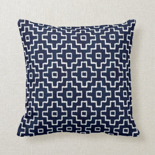 Japanese Sashiko Textured Pattern   Traditional Throw Pillow