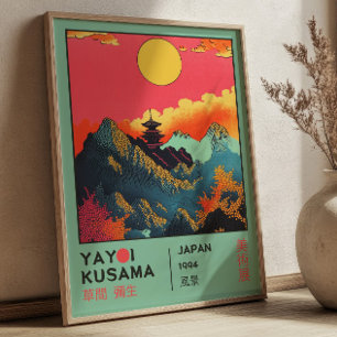 Japanese Scenery Retro Yayoi Kusama Exhibition  Poster