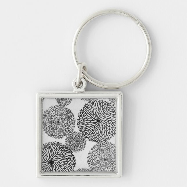 Japanese School's Chrysanthemums Keychain (Front)