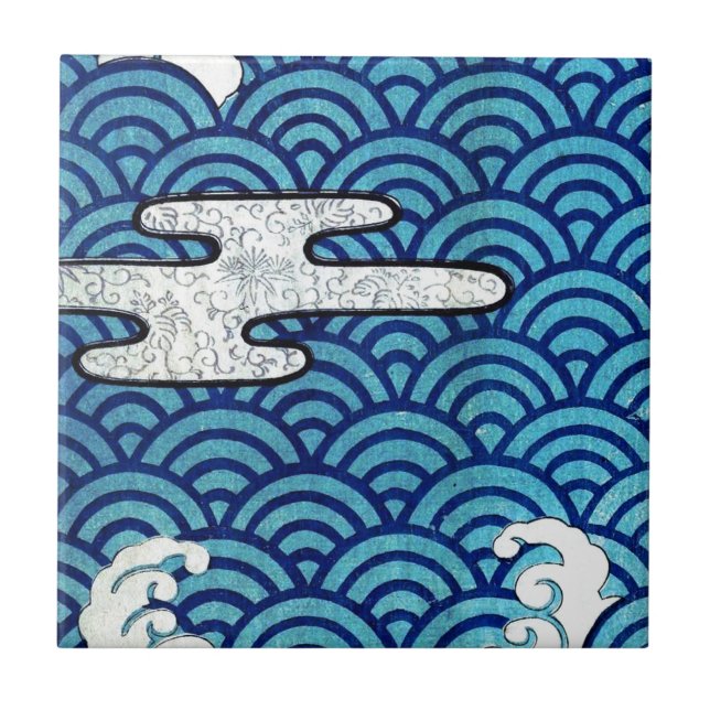 Japanese Sea and Clouds Tile (Front)