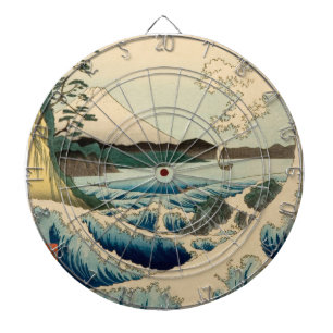 Japanese Sea of Satta Hiroshige Art Dartboard