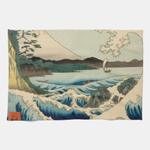 Japanese Sea of Satta Hiroshige Art Kitchen Towel