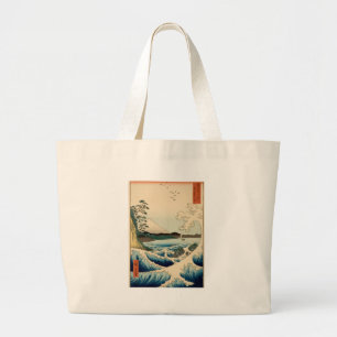 Japanese Sea of Satta Hiroshige Art Large Tote Bag