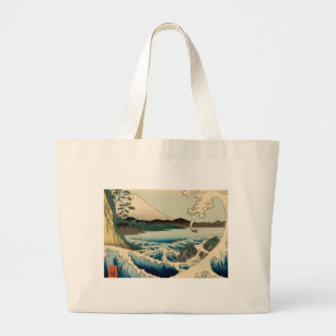 Japanese Sea of Satta Hiroshige Art  Large Tote Bag