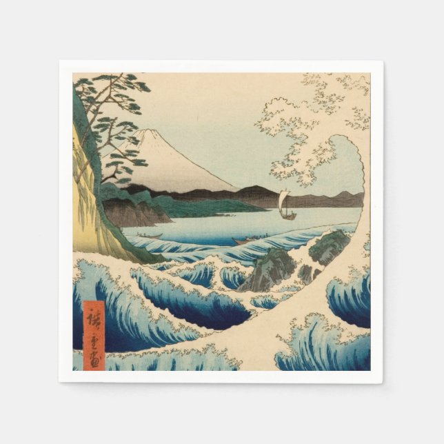 Japanese Sea of Satta Hiroshige Art  Napkin (Front)
