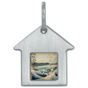 Japanese Sea of Satta Hiroshige Art Pet Name Tag