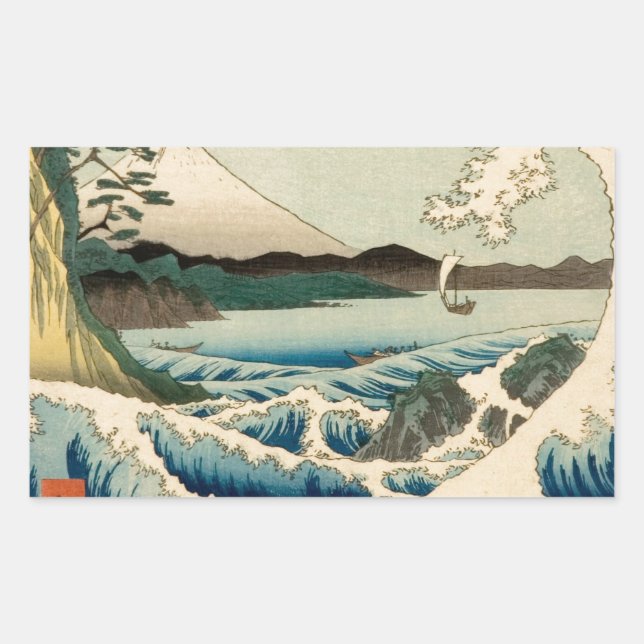 Japanese Sea of Satta Hiroshige Art  Sticker (Front)