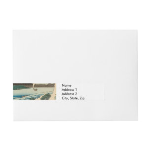Japanese Sea of Satta Hiroshige Art  Wraparound Address Label