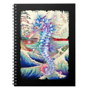 Japanese Seahorse Colourful Sea Horse Nature Art Notebook