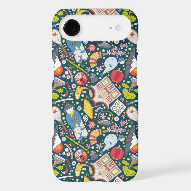 Japanese Seamless Pattern Case-Mate iPhone Case (Back)