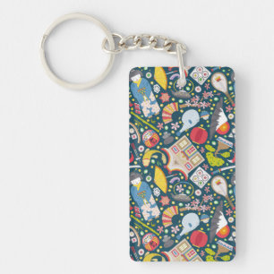 Japanese Seamless Pattern Keychain