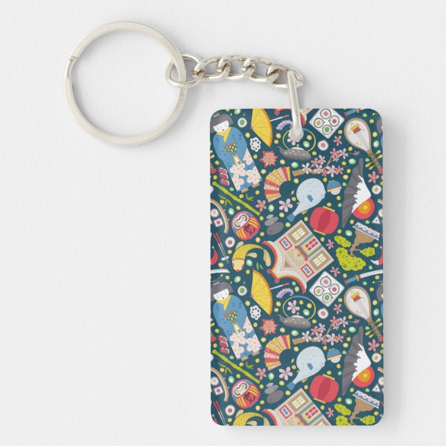Japanese Seamless Pattern Keychain (Front)