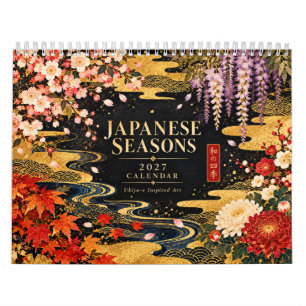 Japanese Seasons 2027 Wall Calendar Ukiyo-e Inspir