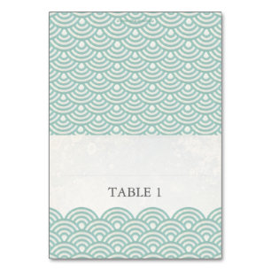 Japanese Seigaiha Foldable Place Card Setting