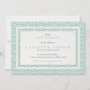 Japanese Seigaiha Save The Date Without Photo