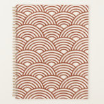 Japanese Seigaiha Wave Rust Terracotta Planner<br><div class="desc">Japanese Seigaiha Wave - Black and White - Pattern - Rust, Earth Tones, Terracotta.</div>