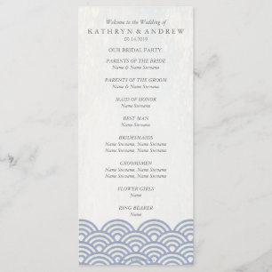 Japanese Seigaiha Waves Program/Order of Service Program