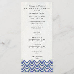 Japanese Seigaiha Waves Program/Order of Service Program