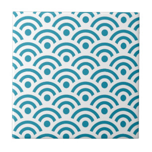 Japanese Seigaiha Waves Seamless Pattern Tile