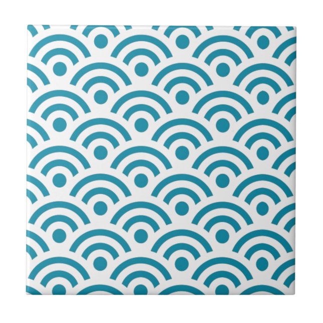 Japanese Seigaiha Waves Seamless Pattern Tile (Front)