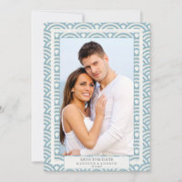 Japanese Seigaiha Wedding Save The Date Flat Photo