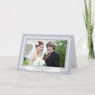 Japanese Seigaiha Wedding Thank You/Custom Text Thank You Card