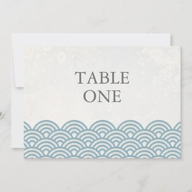 Japanese Seigha Stylized Waves Large Table Number (Front)