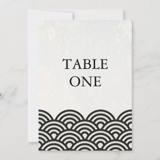 Japanese Seigha Stylized Waves Large Table Number (Front)