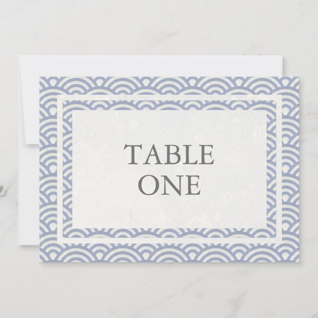 Japanese Seigha Stylized Waves Large Table Number (Front)